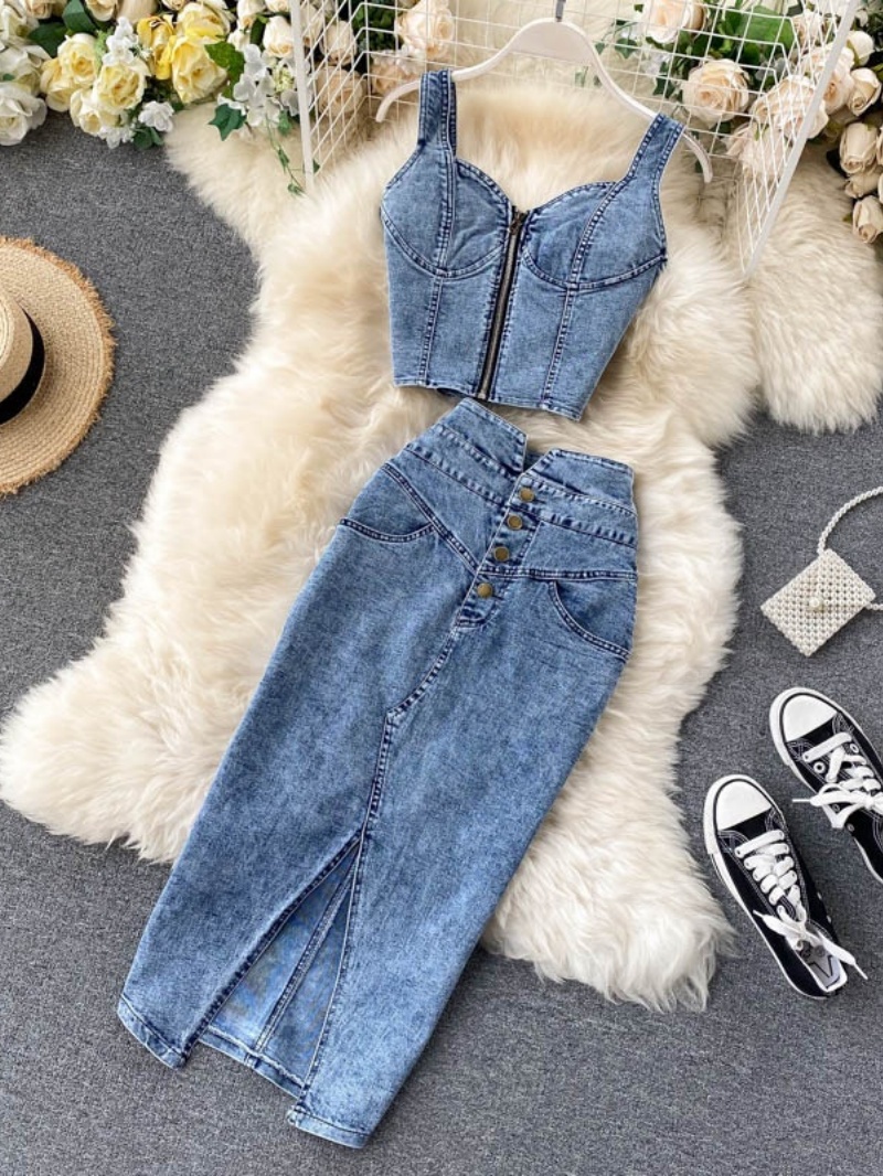 Summer Clothing Model - Fashion Denim 2 Piece Sets Women