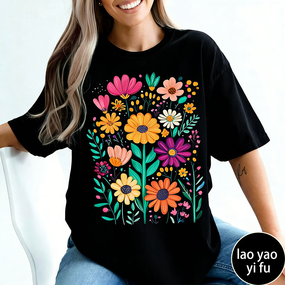 Boho Summer Floral Women TShir - Summer Clothing Vibes บทวิจารณ์และราคา