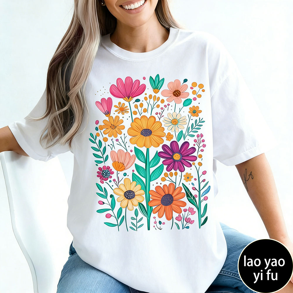 Boho Summer Floral Women TShir - Summer Clothing Vibes บทวิจารณ์และราคา