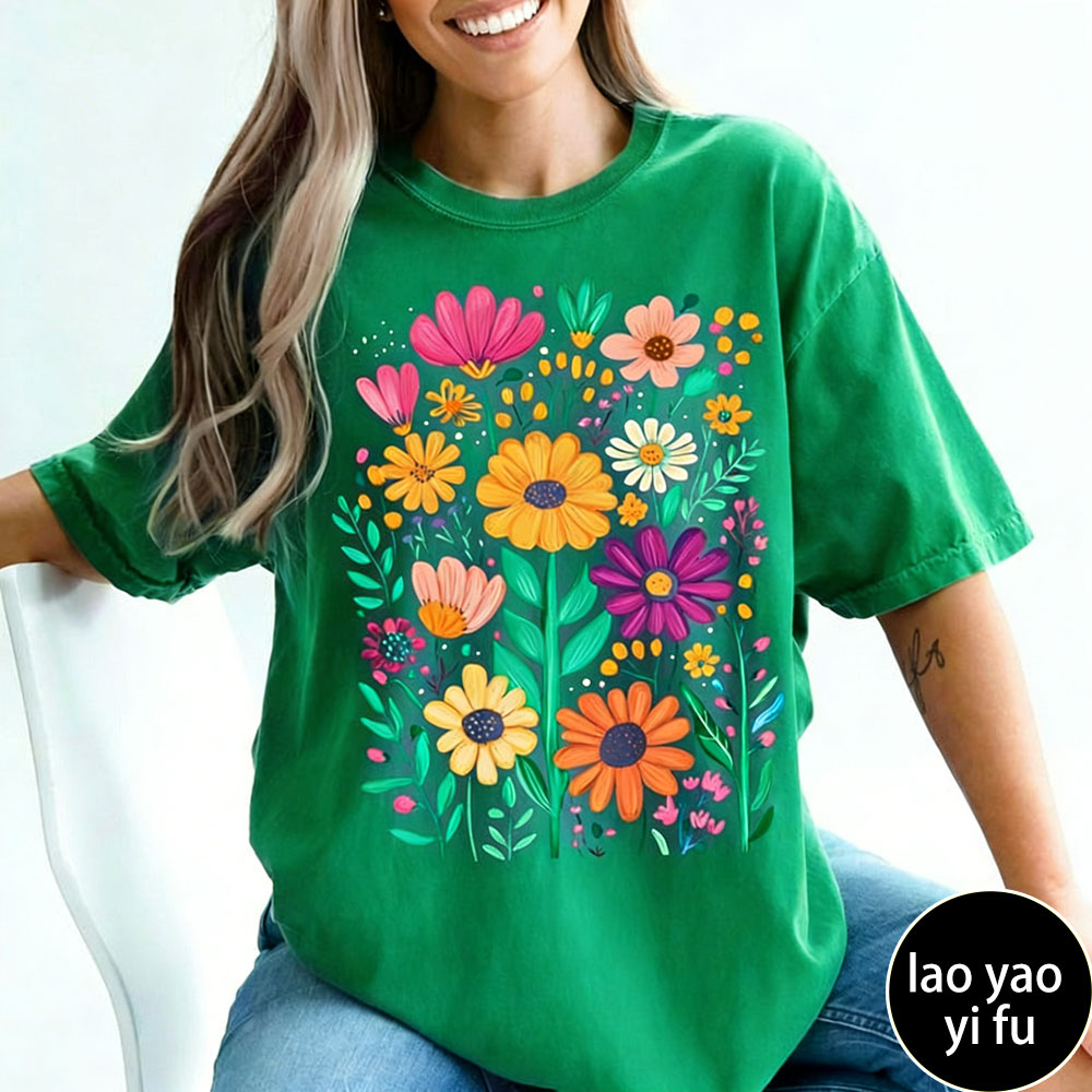 Boho Summer Floral Women TShir - Summer Clothing Vibes บทวิจารณ์และราคา
