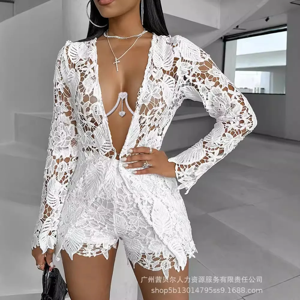 Women Sexy Short Sets Hollow O - Summer Clothing Linen บทวิจารณ์และราคา