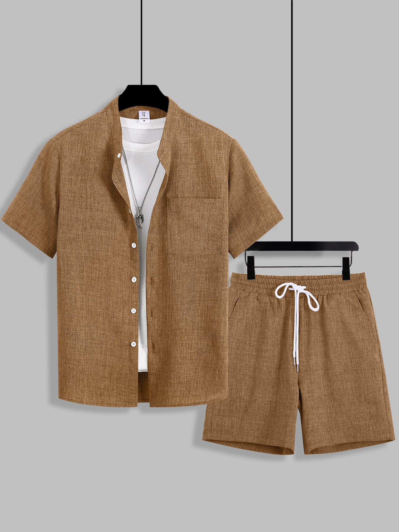 Summer Men's Cotton Linen Text - Summer Clothing Linen บทวิจารณ์และราคา