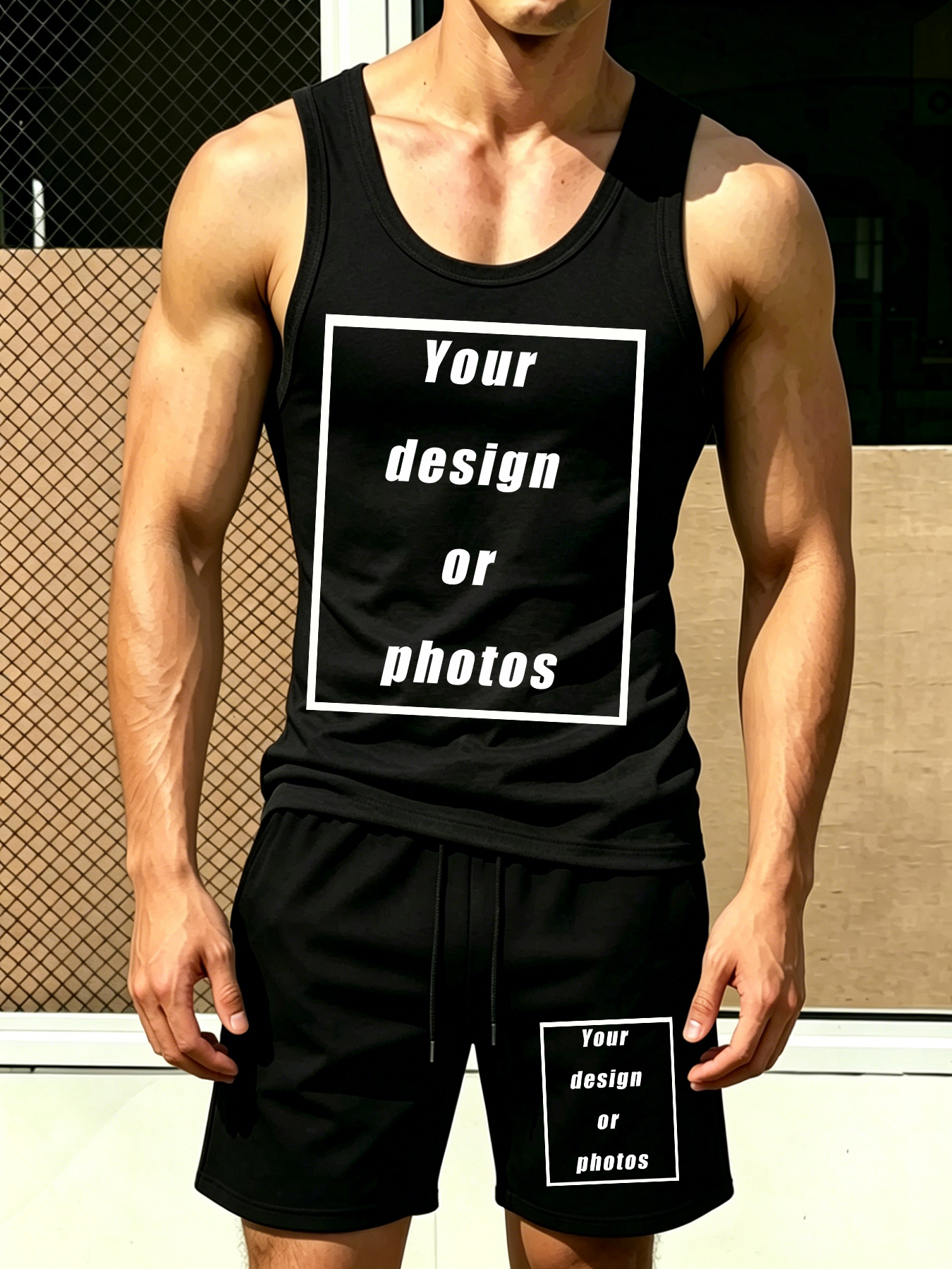 Men's Sports Tank Top Set Shor - Summer Clothing Sets Men บทวิจารณ์และราคา