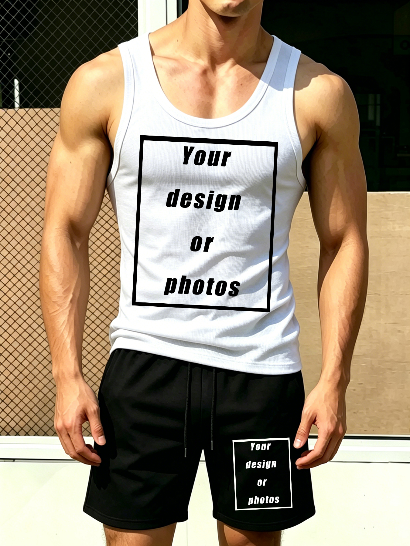 Men's Sports Tank Top Set Shor - Summer Clothing Sets Men บทวิจารณ์และราคา