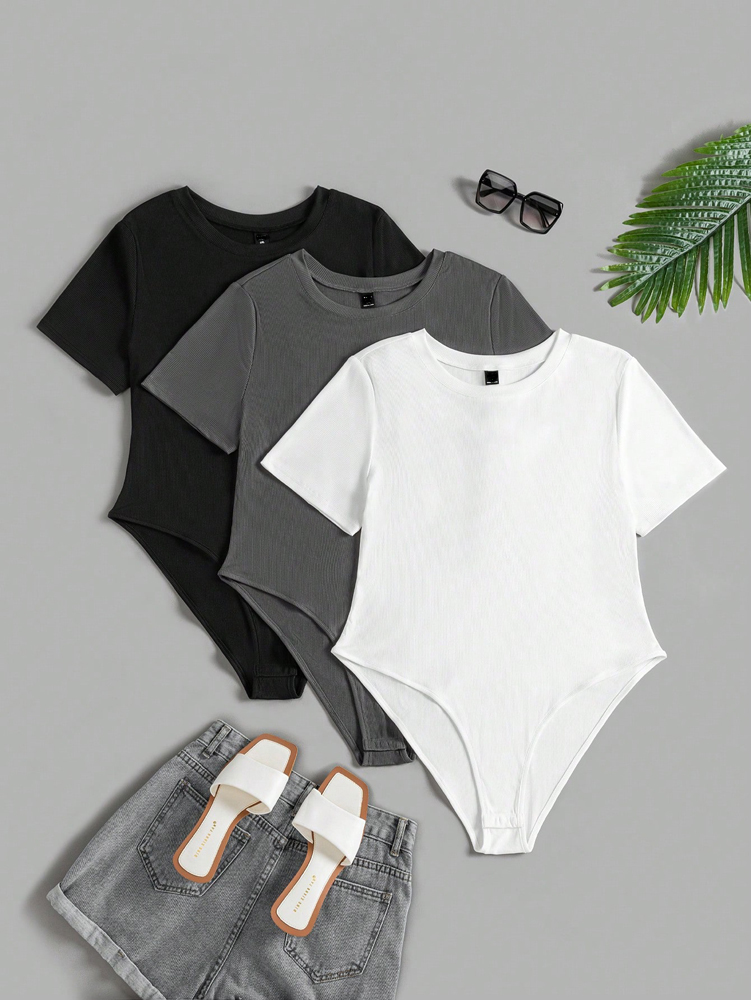 Plus Size Women's Round Neck S - Romper Playsuit Women บทวิจารณ์และราคา