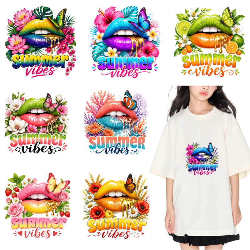 2PCS Colorful Lips Flowers But - Summer Clothing Vibes บทวิจารณ์และราคา