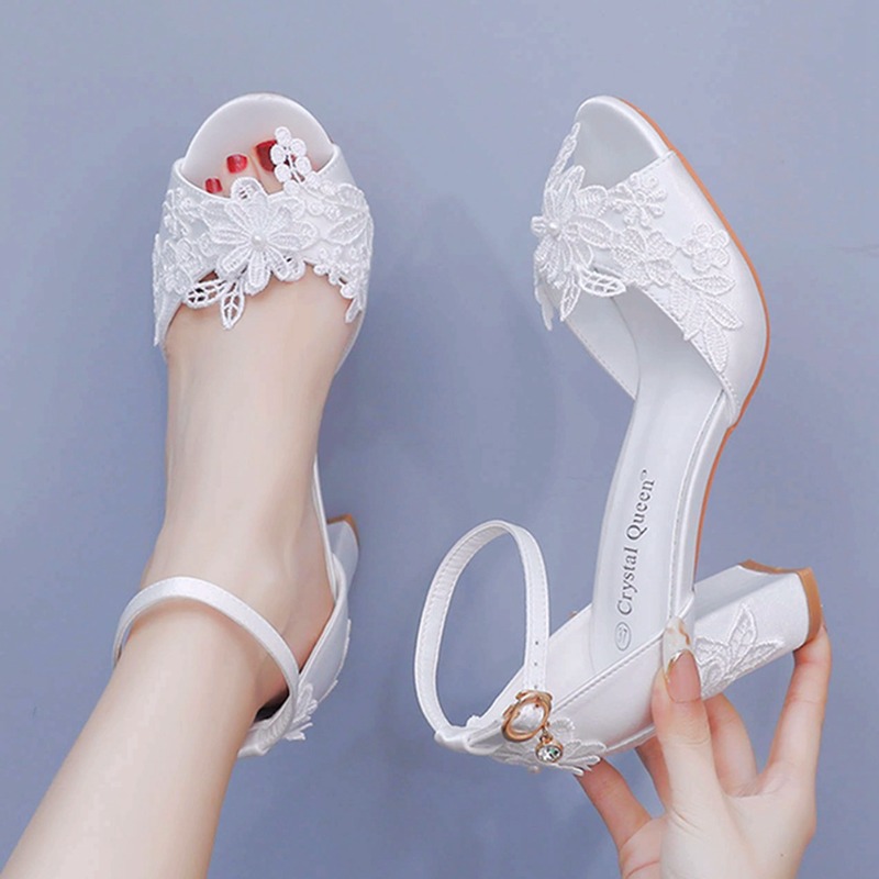 Women White Silk High Heels Su - Summer Clothing Modest บทวิจารณ์และราคา