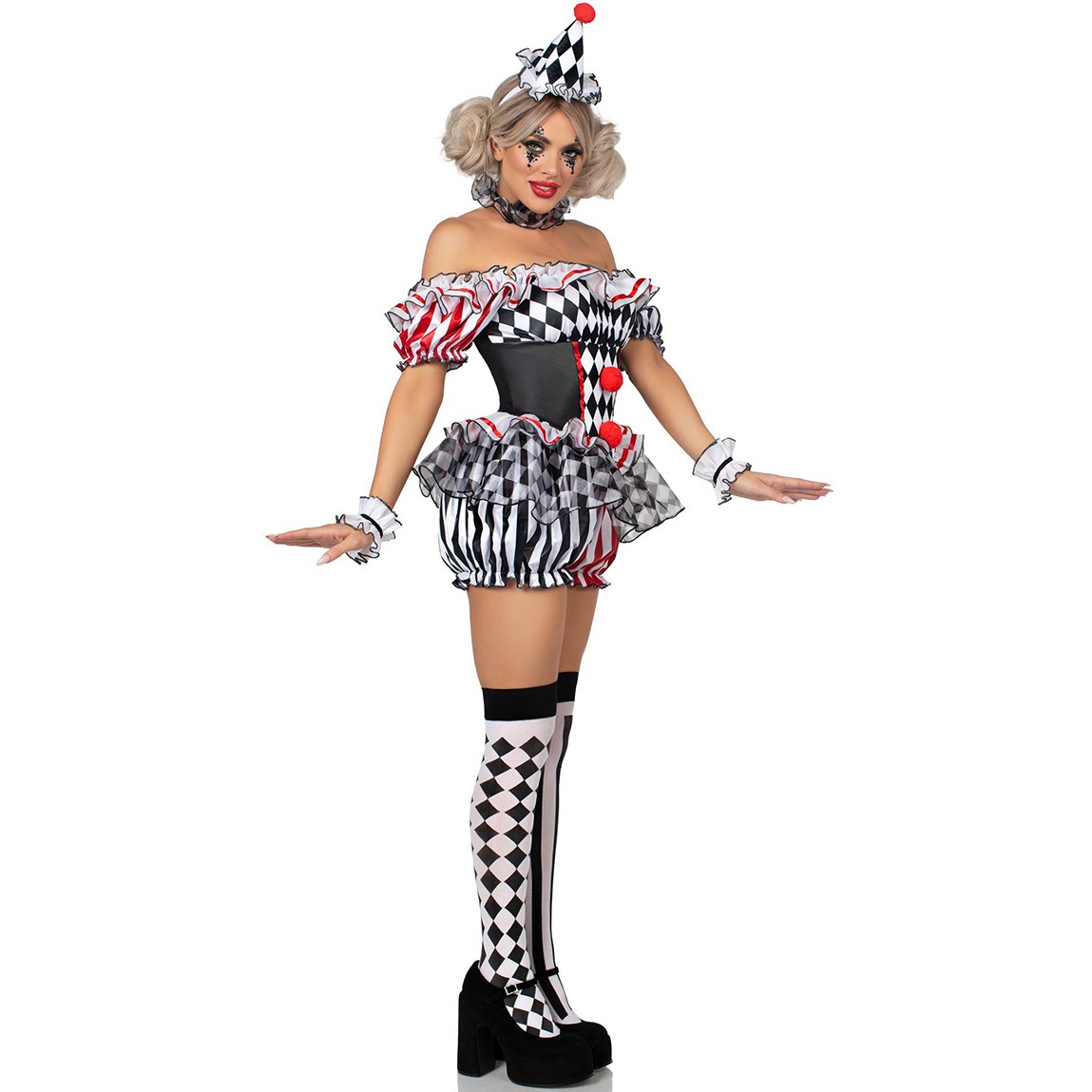 Women Clown Cosplay Costume Ci - Romper Playsuit Women บทวิจารณ์และราคา