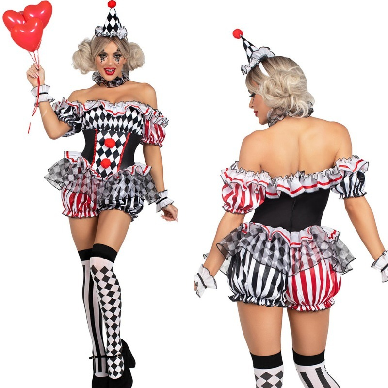 Women Clown Cosplay Costume Ci - Romper Playsuit Women บทวิจารณ์และราคา
