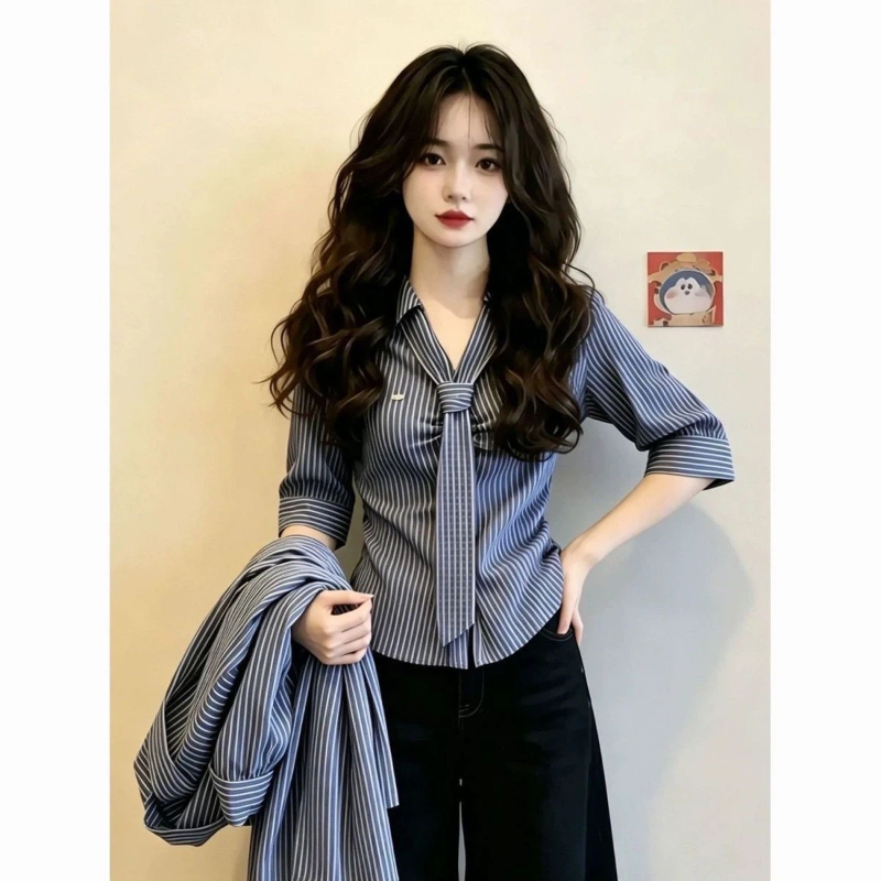 Polo Neck Lacing Short Sleeve  - Summer Clothing Trends For Women บทวิจารณ์และราคา