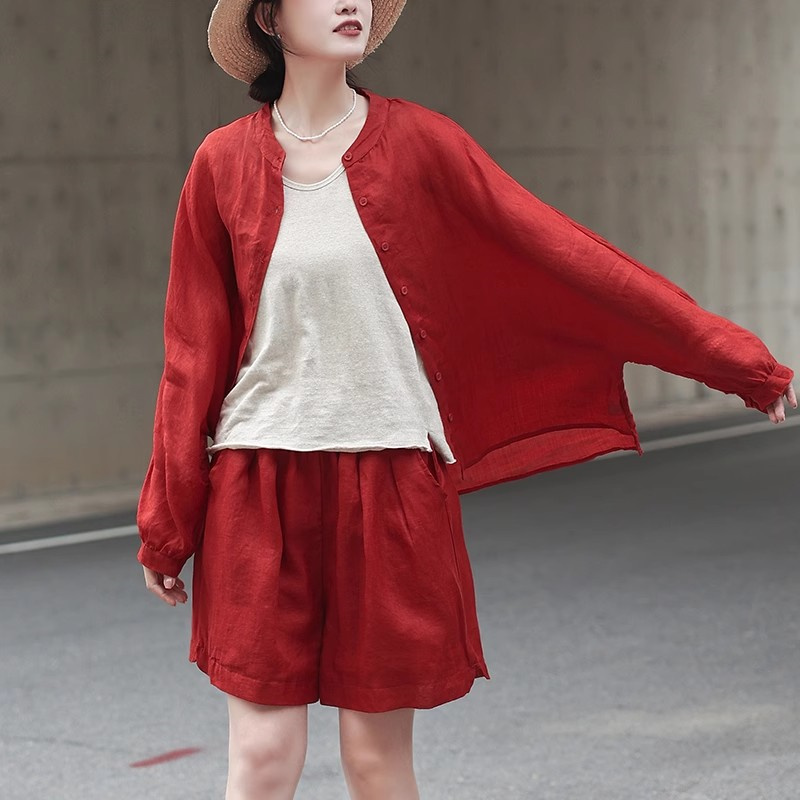 Vintage Summer Ramie Outfits L - Summer Clothing Linen บทวิจารณ์และราคา