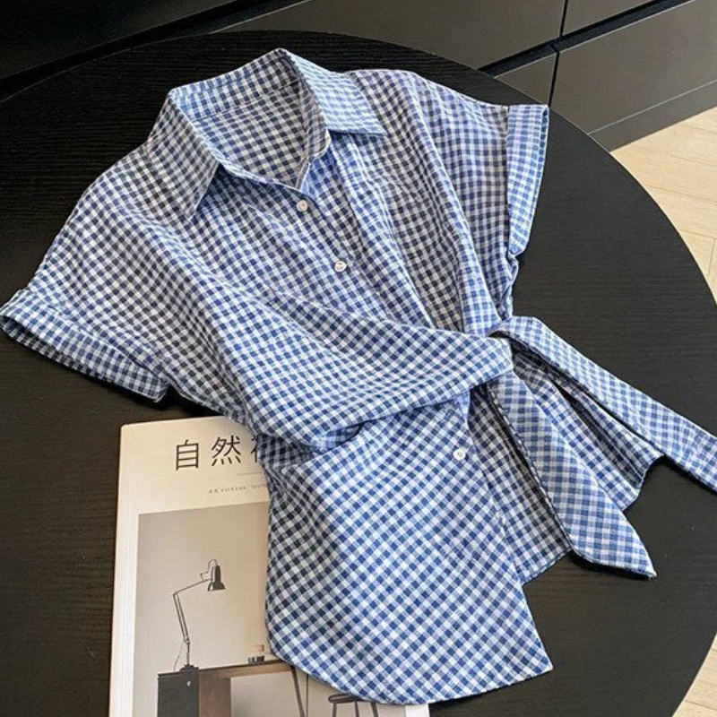 Irregular Plaid Bandage Trend  - Summer Clothing Trends For Women บทวิจารณ์และราคา