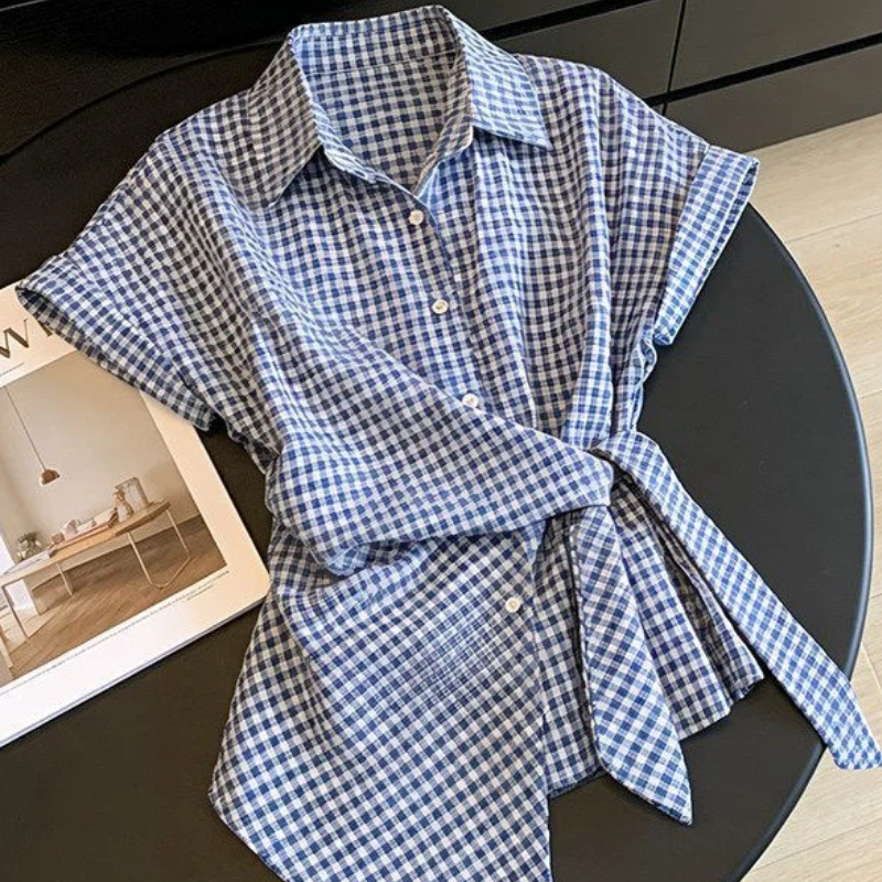 Irregular Plaid Bandage Trend  - Summer Clothing Trends For Women บทวิจารณ์และราคา