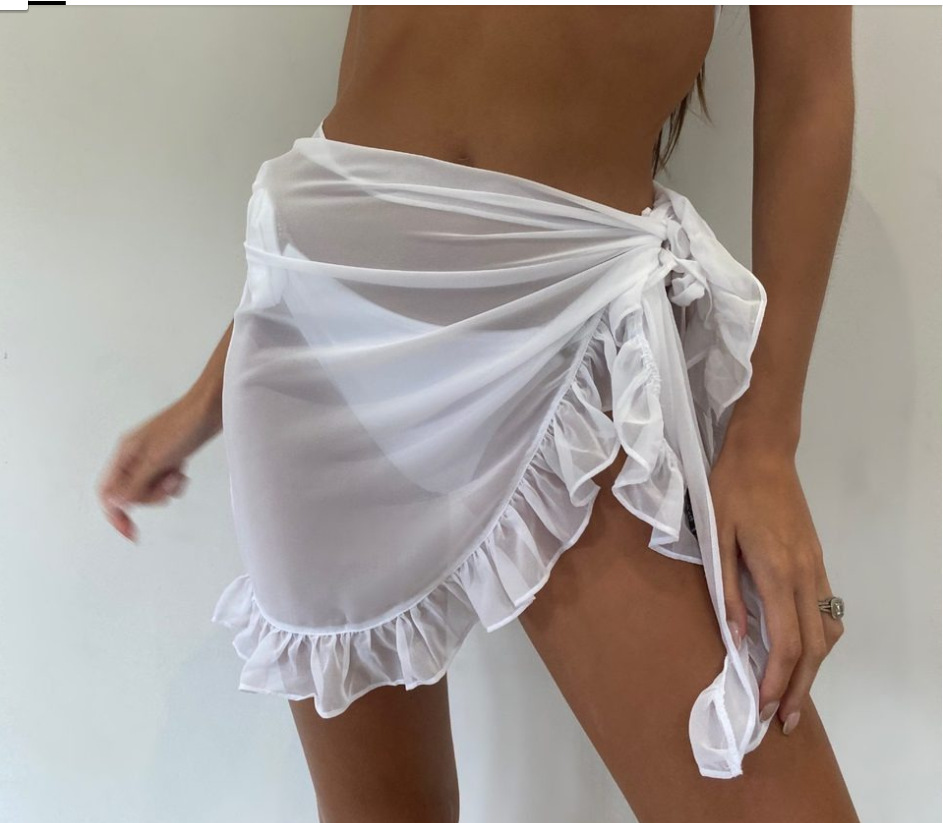 6 Colors Ruffle Bikini Cover U - Sarong Pareo Wrap บทวิจารณ์และราคา