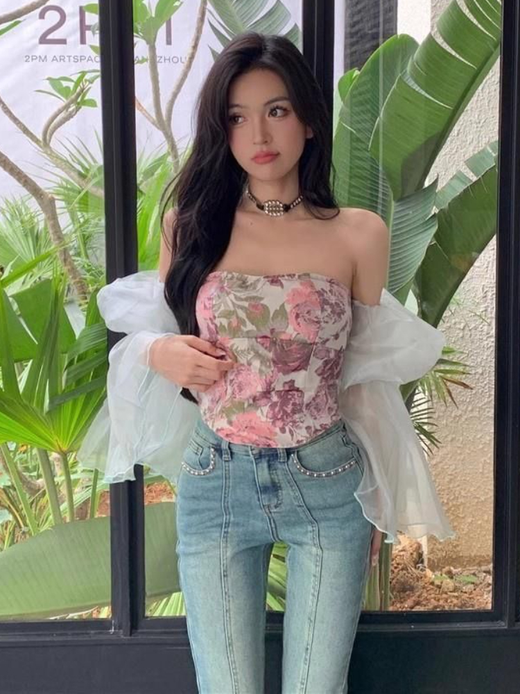 Women Crop Blouses Slash Neck  - Crop Blouse Linen บทวิจารณ์และราคา