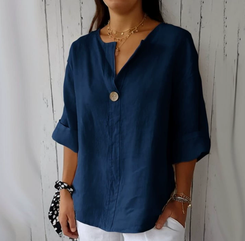 Plus Size Women's V-Neck Cotto - Summer Clothing Linen บทวิจารณ์และราคา