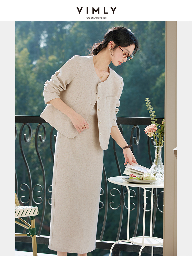 VIMLY Oatmeal Linen Cropped Ja - Summer Clothing Linen บทวิจารณ์และราคา
