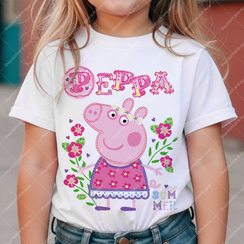 Kids Girl Cute Cotton T-shirt  - Summer Clothing Model บทวิจารณ์และราคา