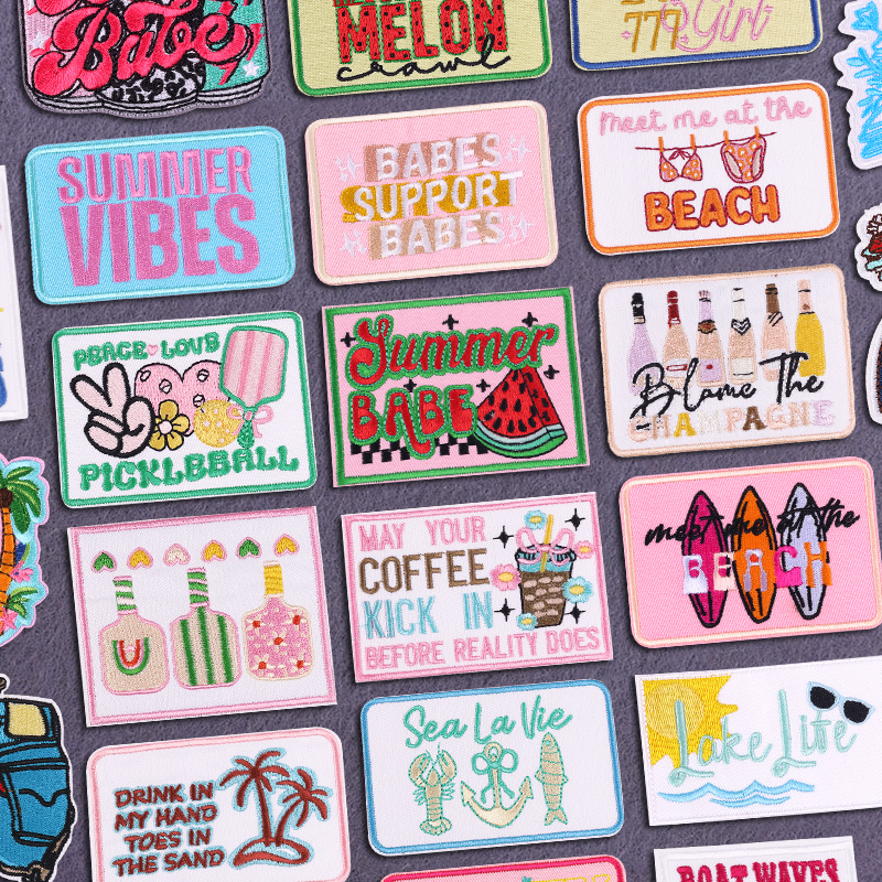 Summer Vibes Embroidered Patch - Summer Clothing Vibes บทวิจารณ์และราคา