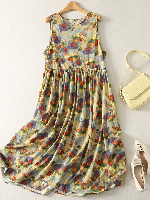 Summer Loose Floral Print Maxi - Summer Clothing Vibes บทวิจารณ์และราคา