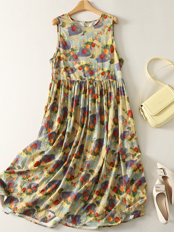 Summer Loose Floral Print Maxi - Summer Clothing Vibes บทวิจารณ์และราคา