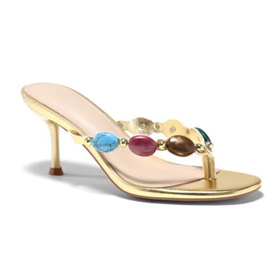 Coutgo Womens Jeweled Heeled S - Flip Flop Jeweled บทวิจารณ์และราคา