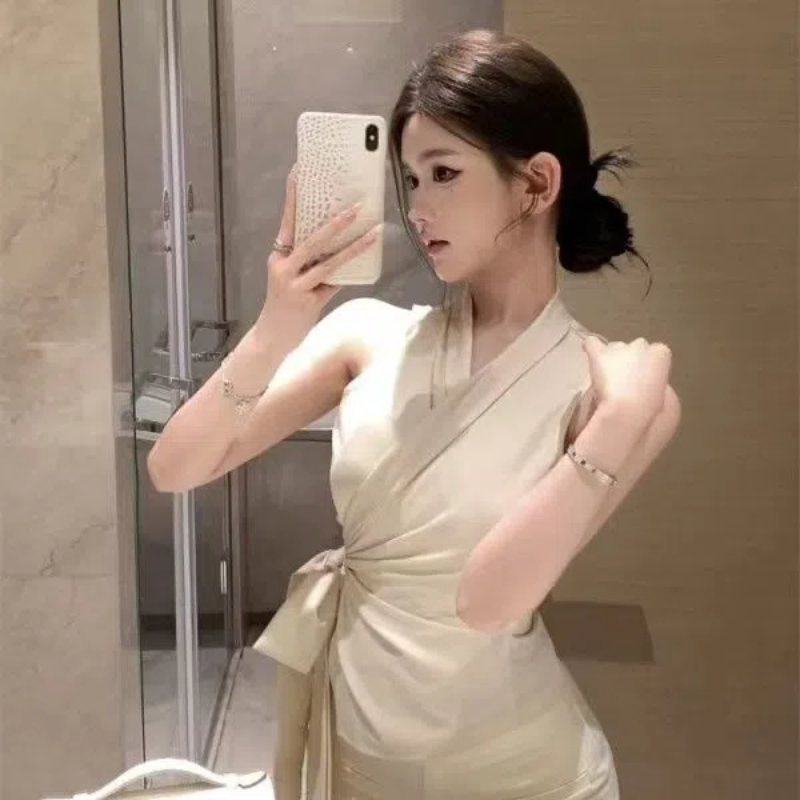 Temperament V Neck Bandage Sle - Summer Clothing Trends For Women บทวิจารณ์และราคา