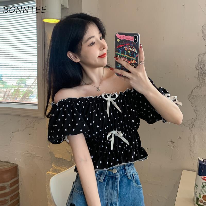 Blouses Women Summer French Pu - Crop Blouse Linen บทวิจารณ์และราคา