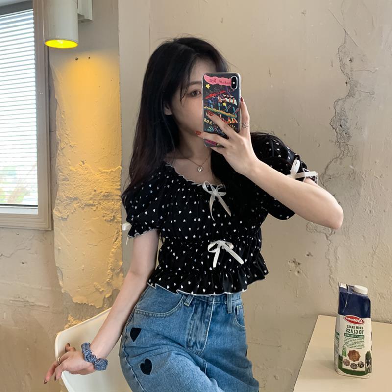 Blouses Women Summer French Pu - Crop Blouse Linen บทวิจารณ์และราคา