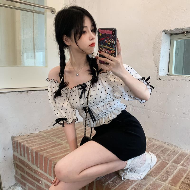 Blouses Women Summer French Pu - Crop Blouse Linen บทวิจารณ์และราคา