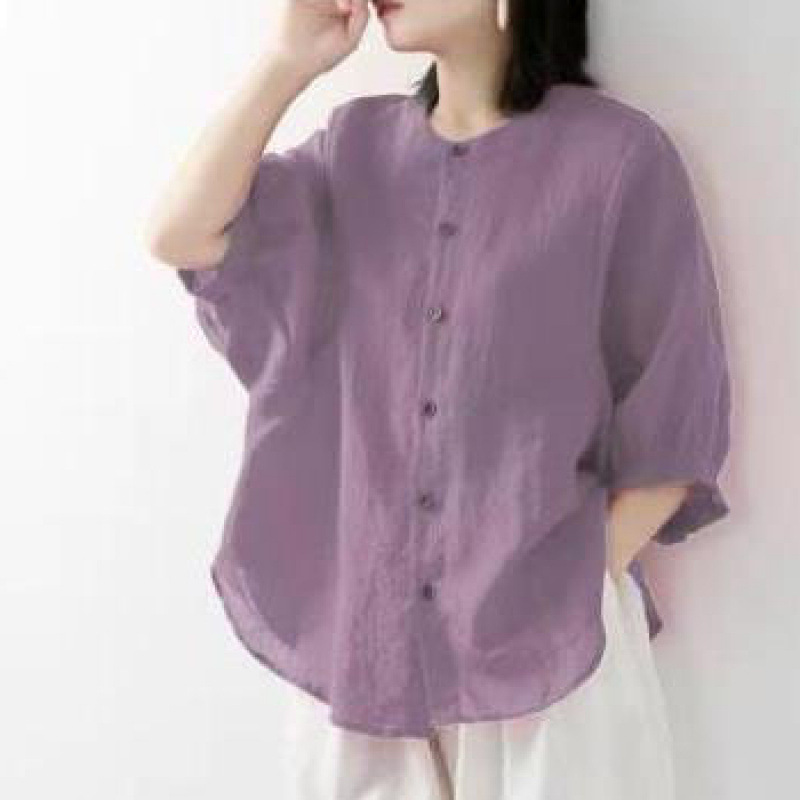 Cotton and linen shirt women's - Summer Clothing Linen บทวิจารณ์และราคา