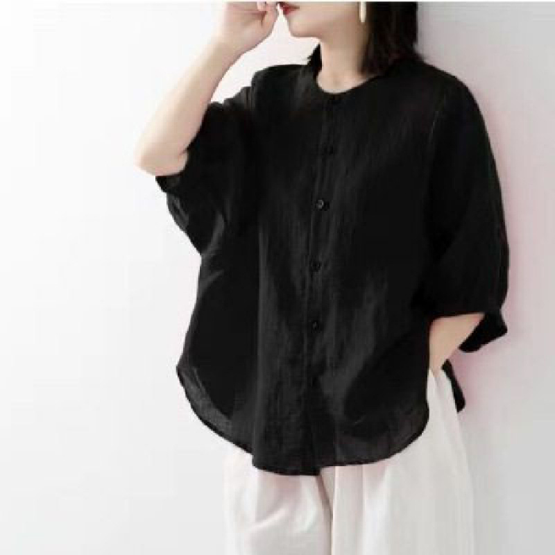 Cotton and linen shirt women's - Summer Clothing Linen บทวิจารณ์และราคา