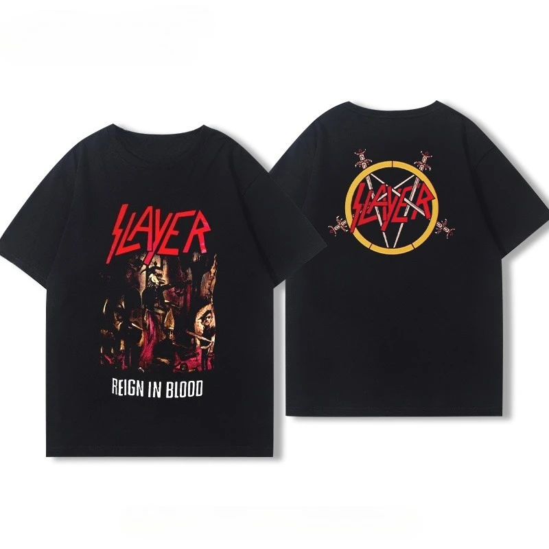Slayer Reign in Blood T-Shirt  - Summer Reign Clothing บทวิจารณ์และราคา