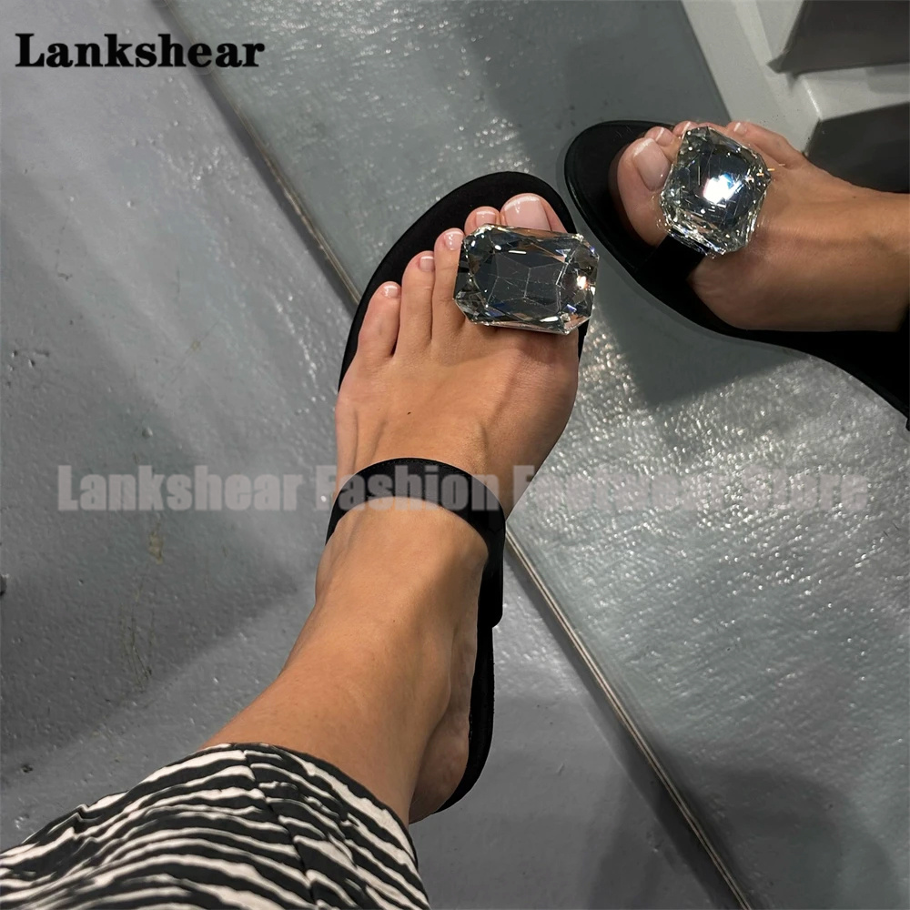 Silver Jewel Flat Slippers Bla - Flip Flop Jeweled บทวิจารณ์และราคา