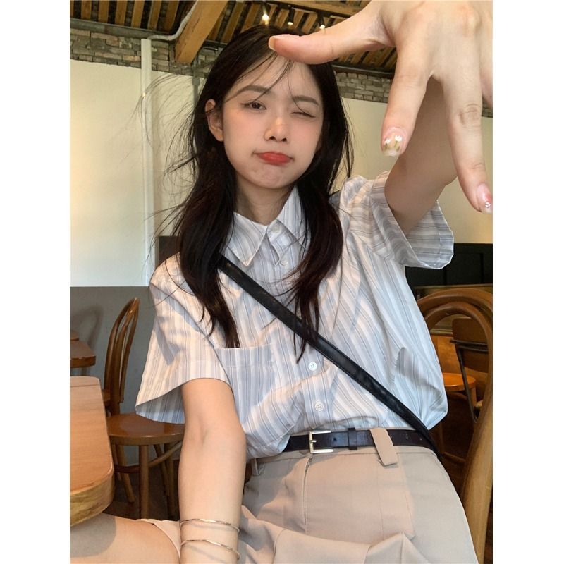 Shirts Women Bamboo-linen Blen - Crop Blouse Linen บทวิจารณ์และราคา