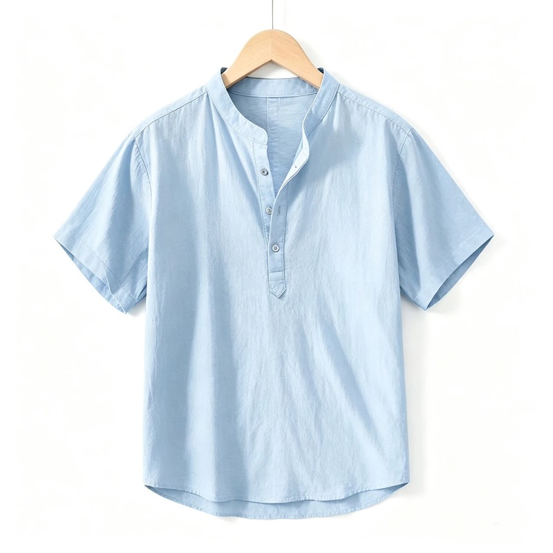 Men Cotton Linen Short-Sleeve  - Summer Clothing Linen บทวิจารณ์และราคา