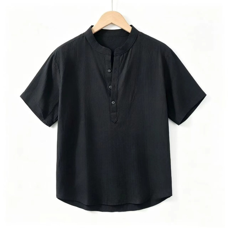 Men Cotton Linen Short-Sleeve  - Summer Clothing Linen บทวิจารณ์และราคา