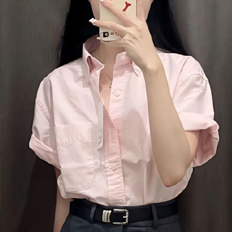 Korean Short Sleeve Polo Neck  - Summer Clothing Trends For Women บทวิจารณ์และราคา
