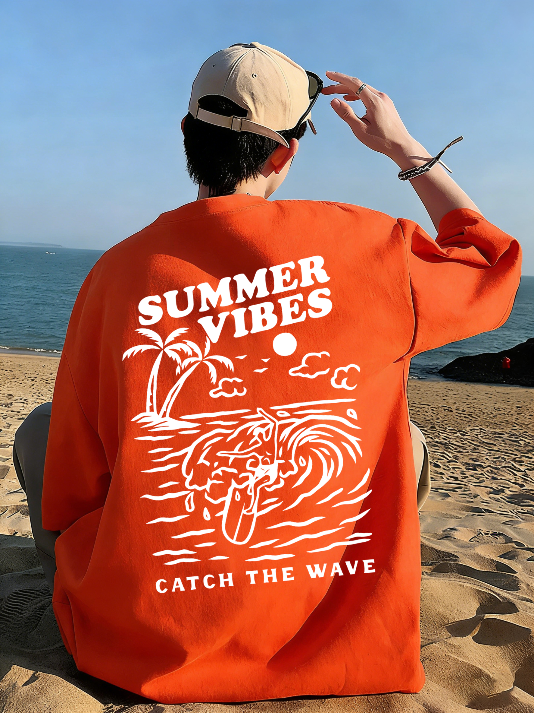 Summer Vibes Catch The Wave T- - Summer Clothing Vibes บทวิจารณ์และราคา
