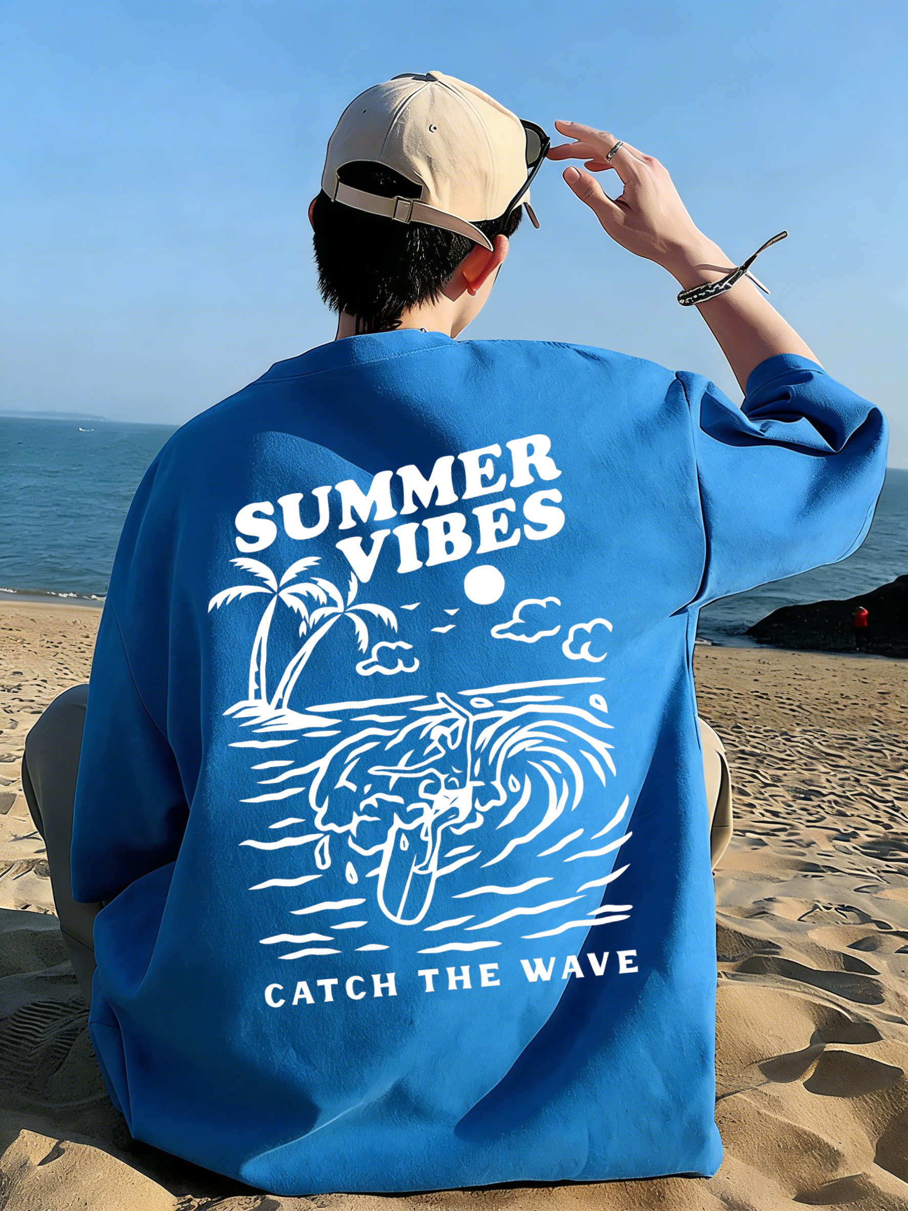 Summer Vibes Catch The Wave T- - Summer Clothing Vibes บทวิจารณ์และราคา