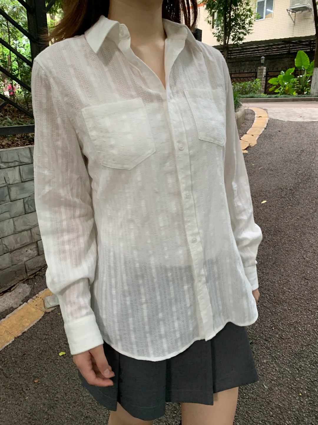 Linen Cotton Collar Buttons Bl - Crop Blouse Linen บทวิจารณ์และราคา