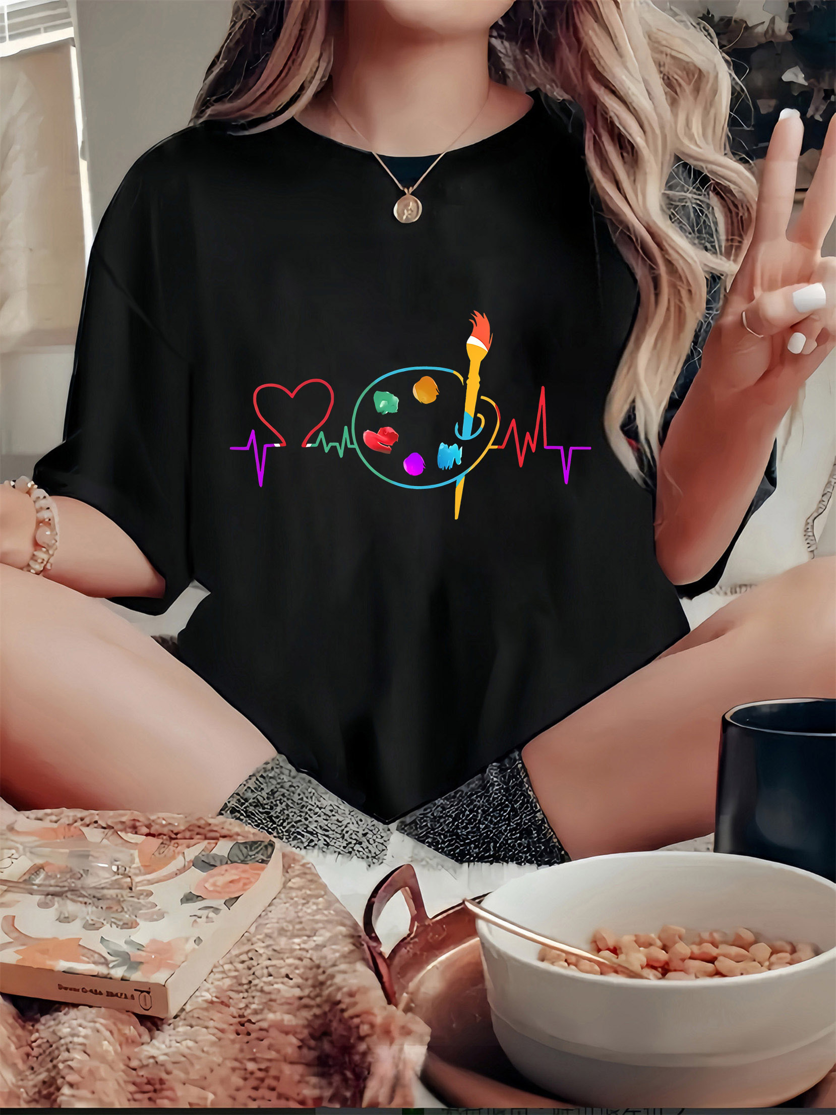 Colorful Geometric Women's Cas - Summer Clothing Color Palette บทวิจารณ์และราคา