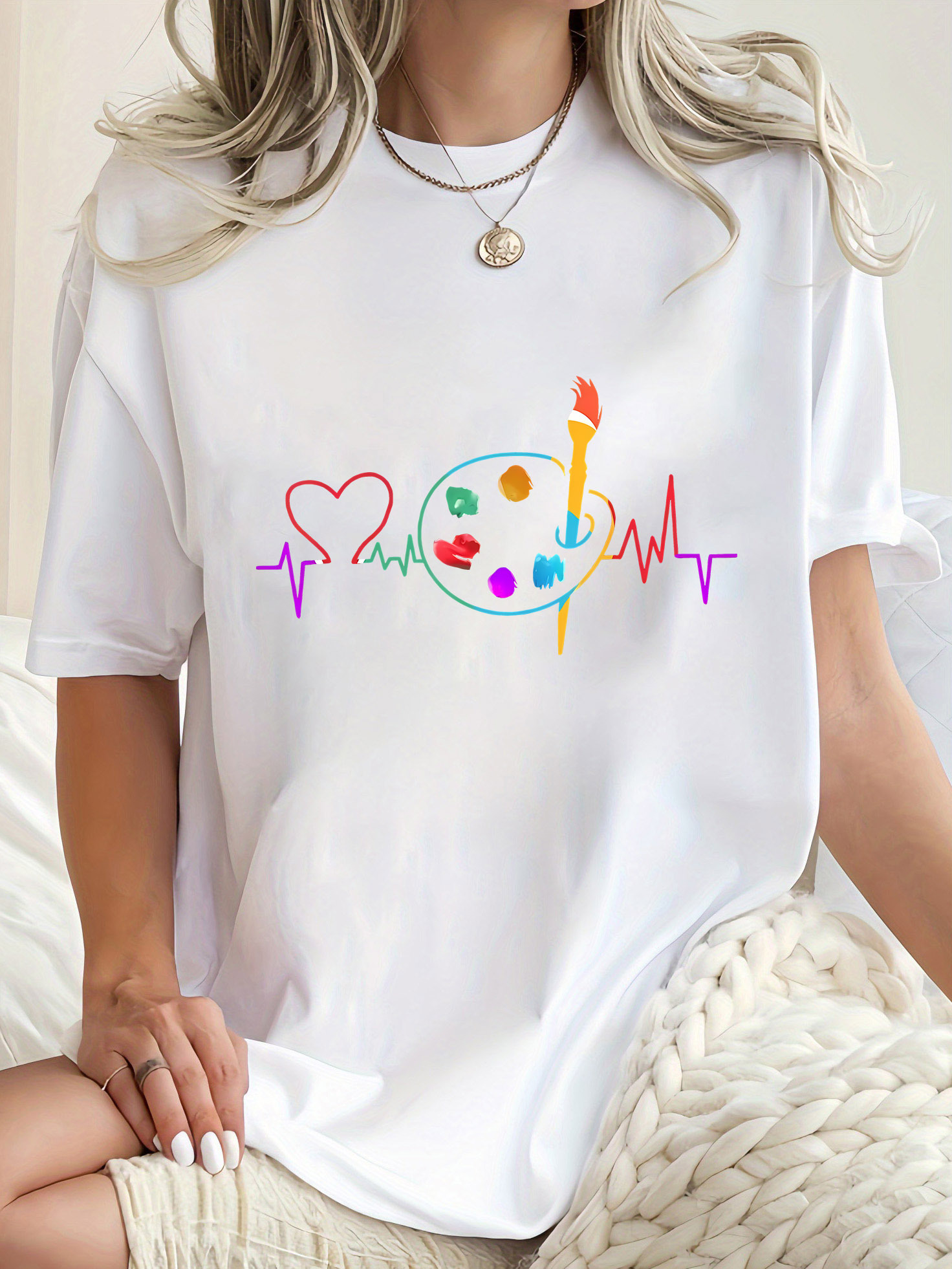 Colorful Geometric Women's Cas - Summer Clothing Color Palette บทวิจารณ์และราคา