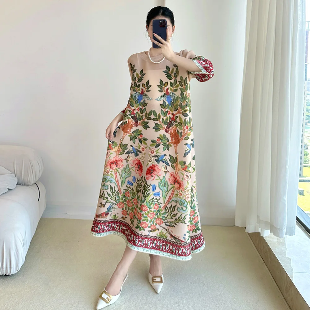 Miyake Vintage Print Dress Sev - Summer 2025 Clothing Essentials บทวิจารณ์และราคา