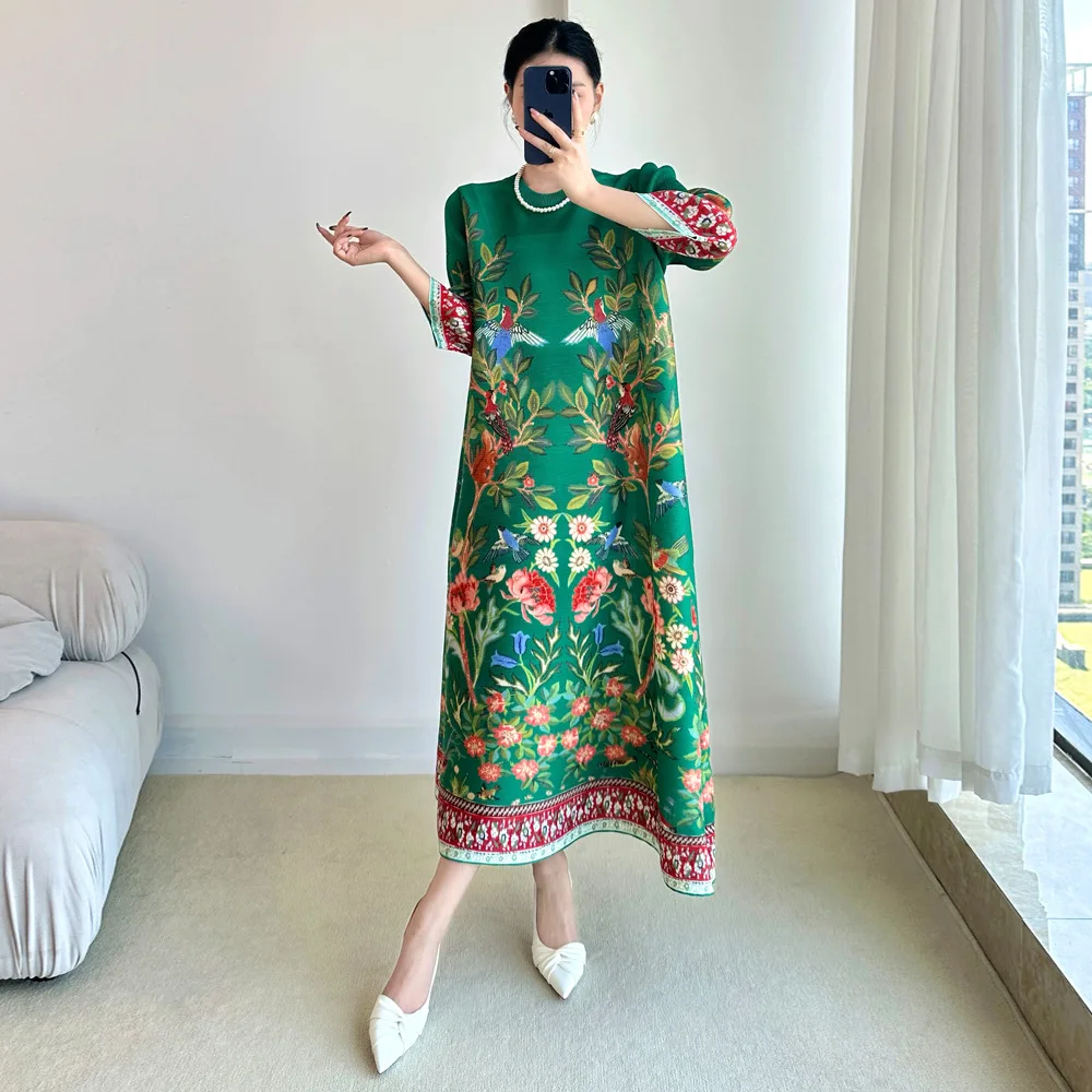 Miyake Vintage Print Dress Sev - Summer 2025 Clothing Essentials บทวิจารณ์และราคา