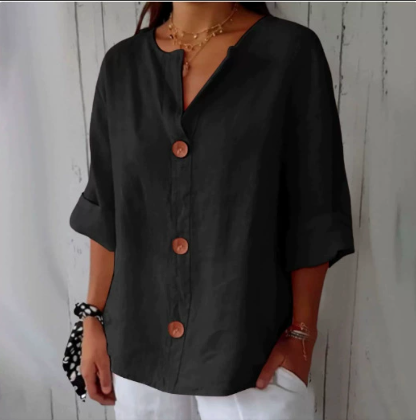 Plus Size Loose Shirt&Blouses  - Summer Clothing Linen บทวิจารณ์และราคา
