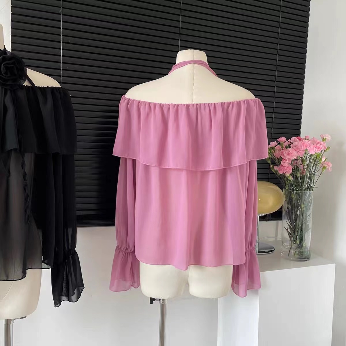 Blouses Women Slash Neck 3D Fl - Crop Blouse Linen บทวิจารณ์และราคา
