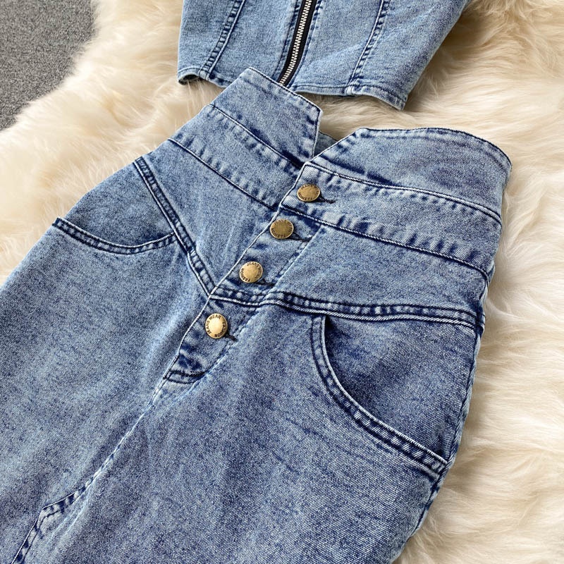 Fashion Denim 2 Piece Sets Wom - Summer Clothing Model บทวิจารณ์และราคา