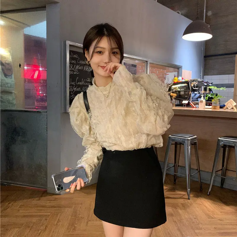 Vintage Blouses Women French S - Crop Blouse Linen บทวิจารณ์และราคา