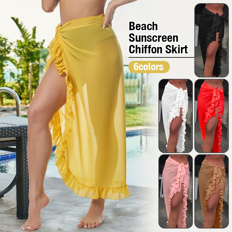 Women Sexy Sheer Bikini Cover  - Sarong Pareo Wrap บทวิจารณ์และราคา